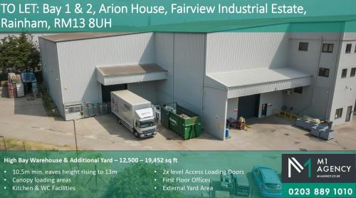 Bay 1 & 2 Arion House, Fairview Industrial Park, Rainham, RM13