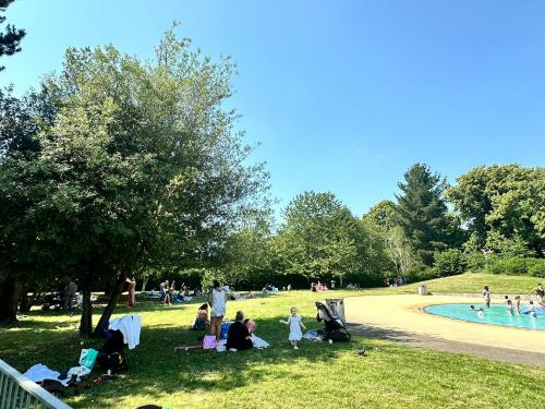 Cafe Kiosk at Dukes Meadows Paddling Pool, Alexandra Gardens, Chiswick, London, W4